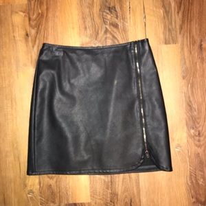 Leather pencil skirt